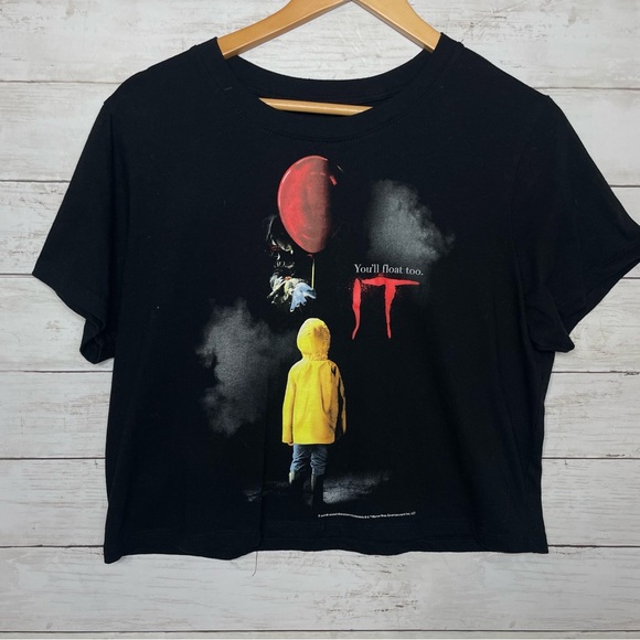 Stephen Kings IT Pennywise Cropped Boxy Fit T-Shirt Women’s Large - Picture 2 of 5